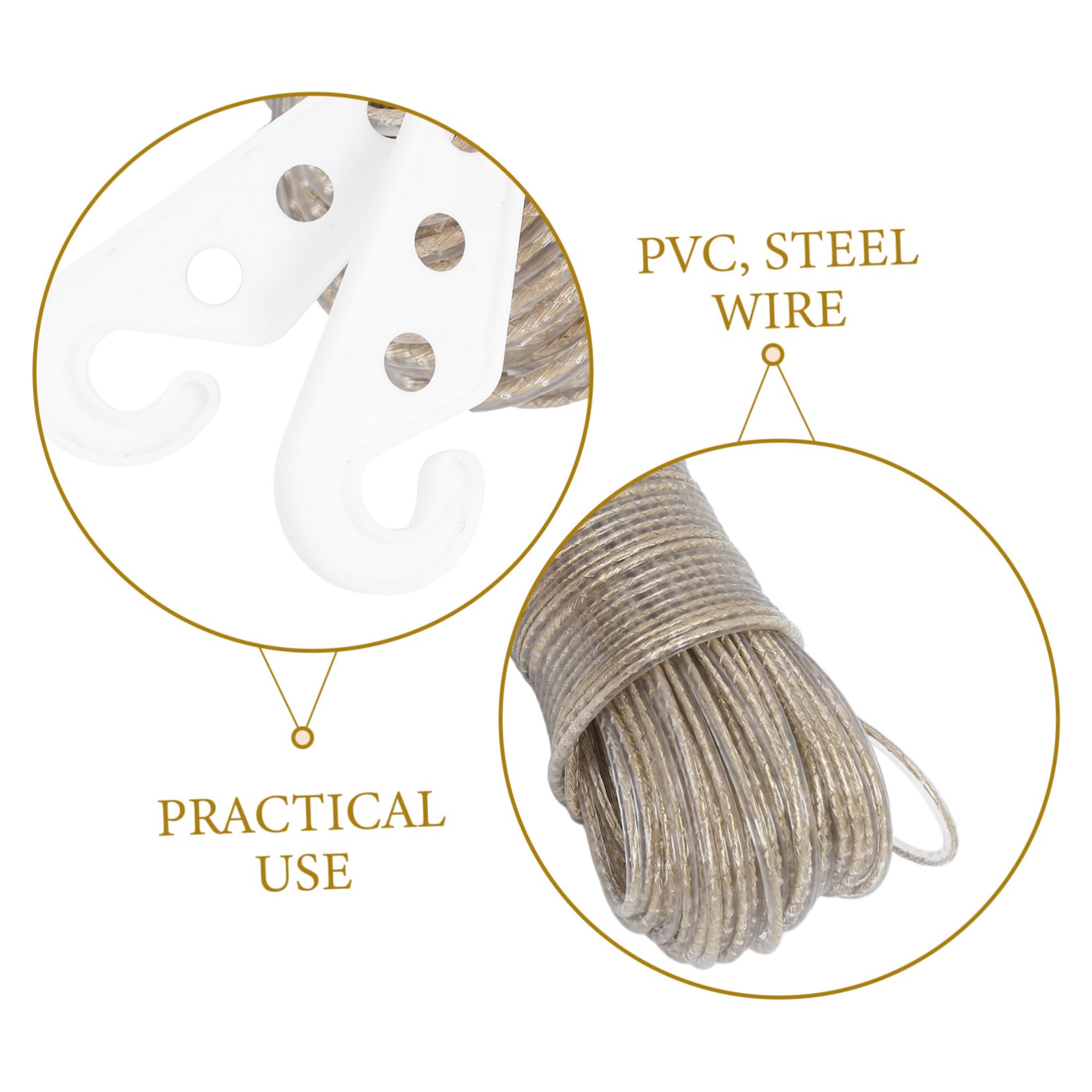 Alipis 3st Robustes Wäscheseil Mit Stahlkern Indoor-wäscheleine Wäscheständer Reisetrocknungs-kleiderseile Modelinie Reisen Wäscheleine Für Den Innenbereich Stahldrahtpvc Transparent