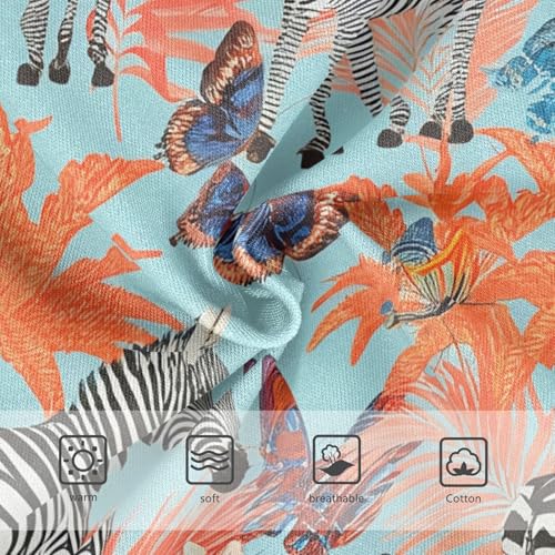 Zebras Orange Leaves Light Blue Cute Panties Girl Toddler Girls Underwear Cotton Artistic Underpants Briefs 2t3