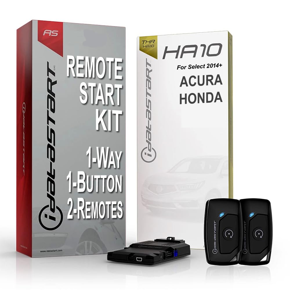 iDataStart Remote Starter KIT for Select Acura/Honda Push-to-Start Vehicles 2014+ w/3000ft Range (1-Way, 1-Button, 2-Remotes)