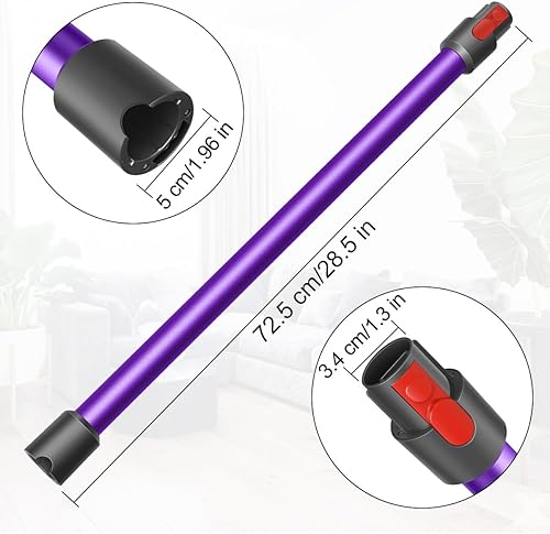 Miniatura 6 de DrRobor Varita de extensión para aspiradora Dyson V7 V8 V10 V11 V15, varilla de liberación rápida, pieza de repuesto de 28.5 pulgadas, color morado