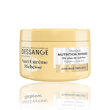 DESSANGE - Nutri-Extreme Rich Intense Nutrition Hair Mask - Formula Enriched With Peptides & Linseed Oil - Softness & Radiance - Very Dry Hair - 280 ml