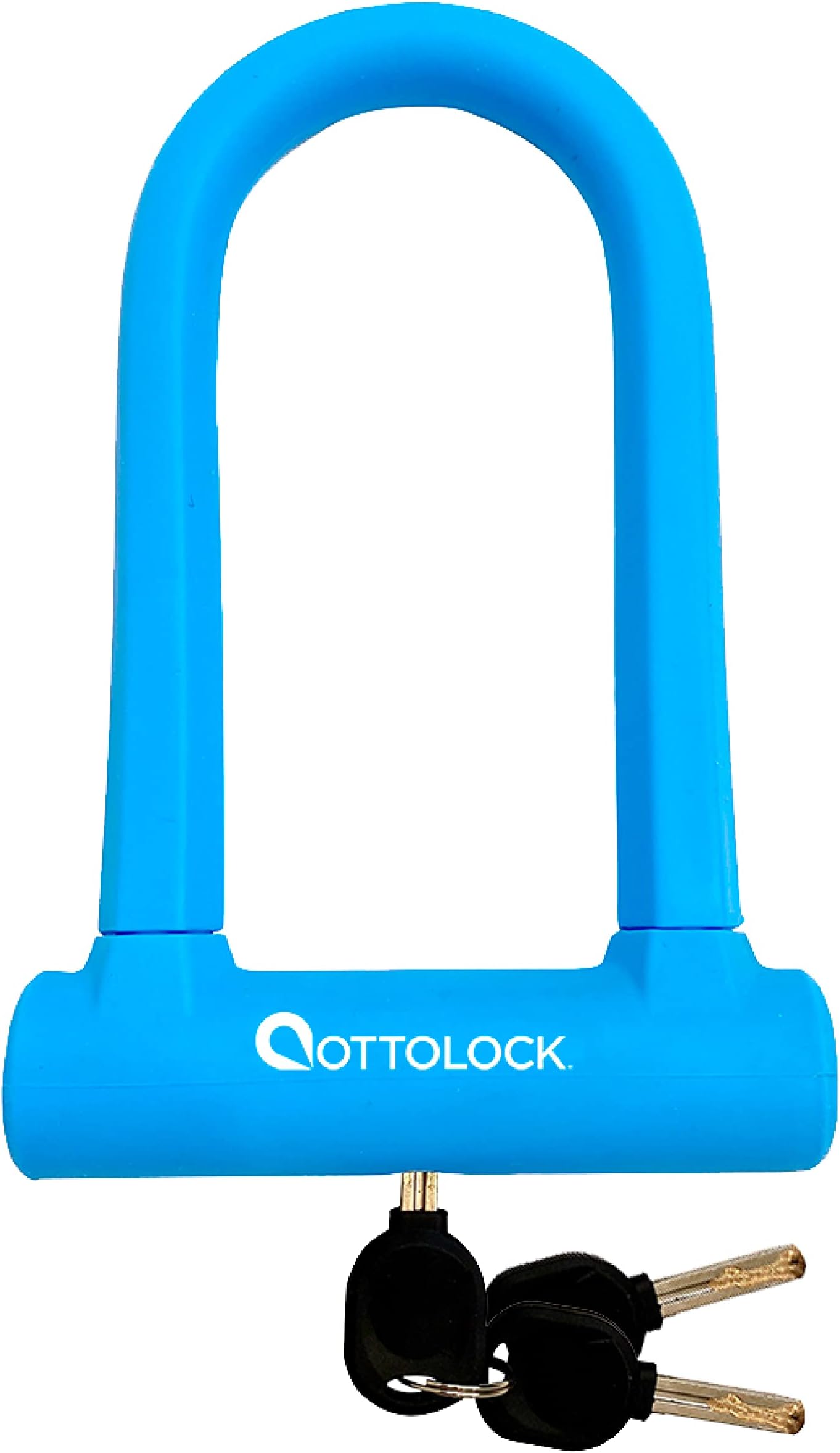 OTTOLOCK Sidekick Compact U-Lock | Lightweight Silicone-Coated Bike Lock (Blue)