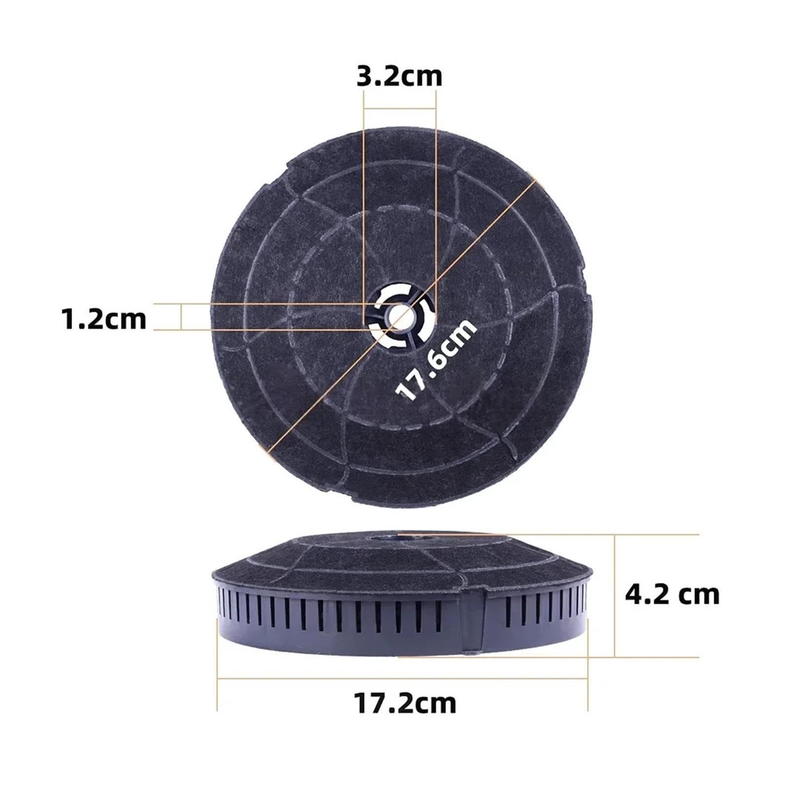 Filtro de carbón activado 172x42mm apto for campanas extractoras CHF57 KF57 57 2 uds