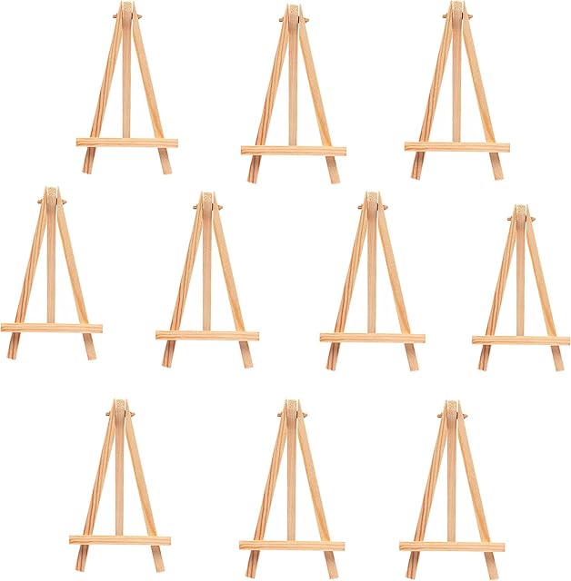 10pcs of Wood Mini Easel Stand, Wedding Table Card Stand Display Holder, Children Painting Craft Artist Supplies