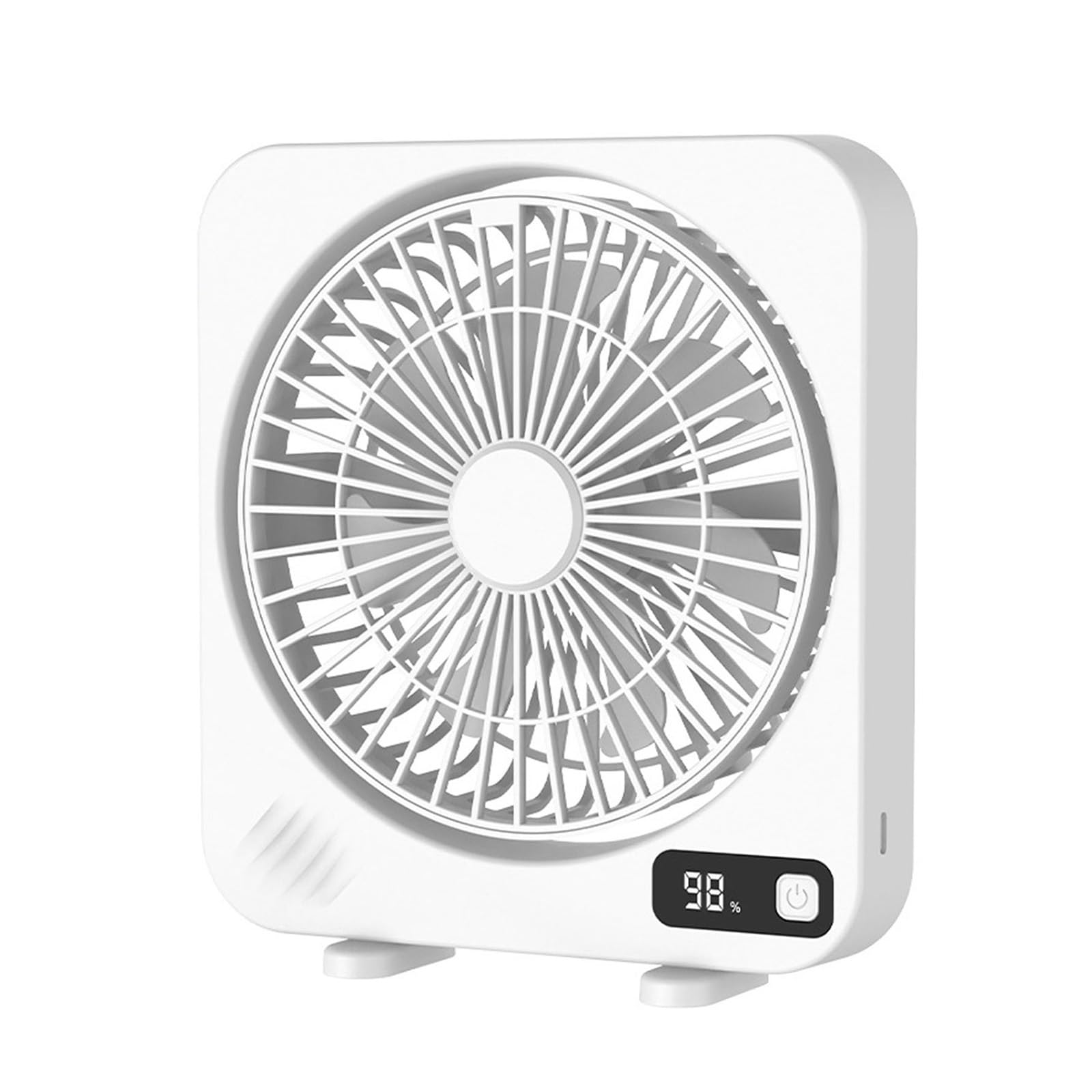 NRVTRE Quiet Desktop Cooling Fan with 1200mAh Battery and 360 Degree Rotation Rechargeable Desk Fan for Home Use