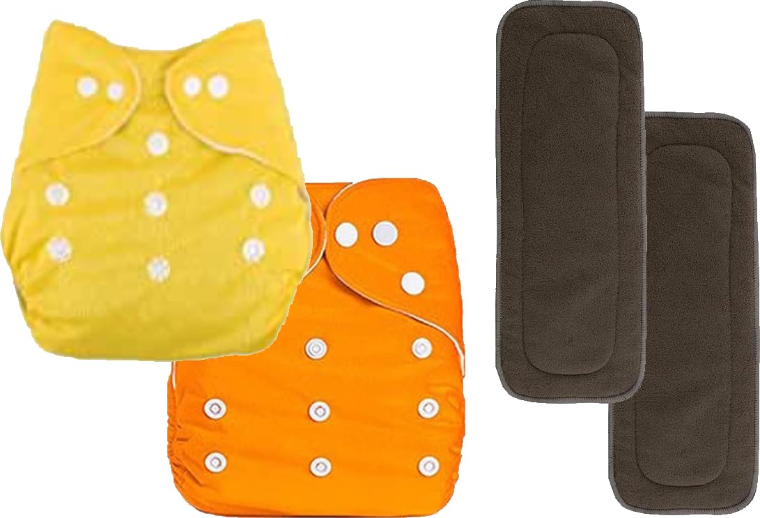 KINDAR CARE Baby's All-in-One | Washable, Reusable | Adjustable | Cloth Diapers With Inserts | (0–3 Years) | (Pack Of 1 Black) | DIPSET-2