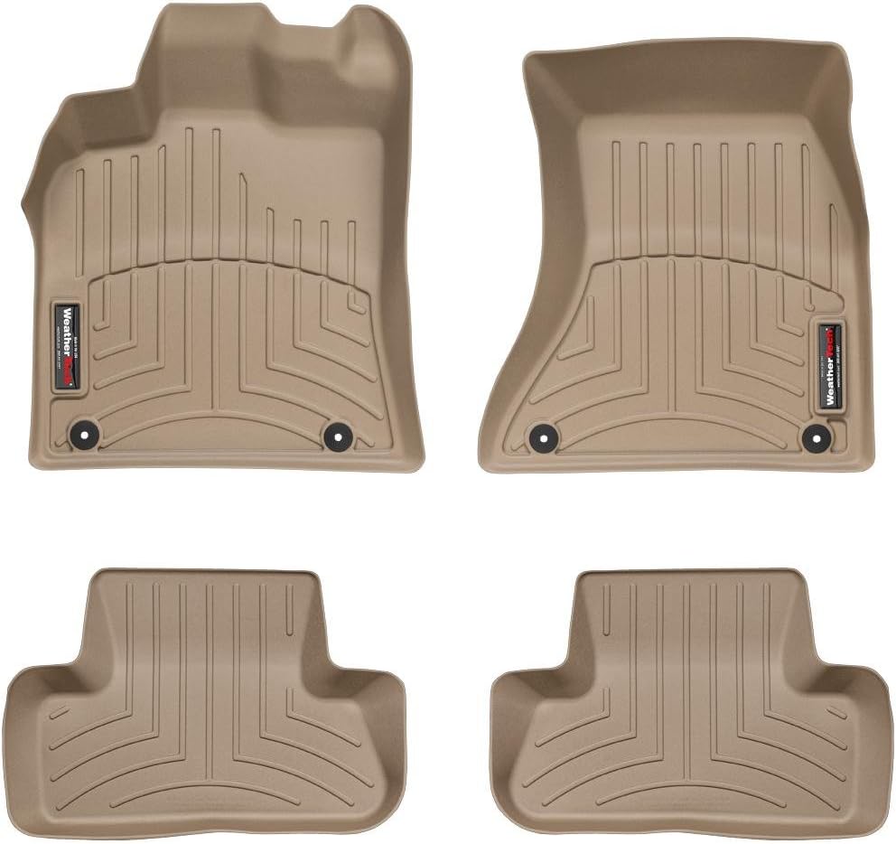 WeatherTech Custom Fit FloorLiners for Audi SQ5, Q5, 1st & 2nd Row (44230-1-2), Black
