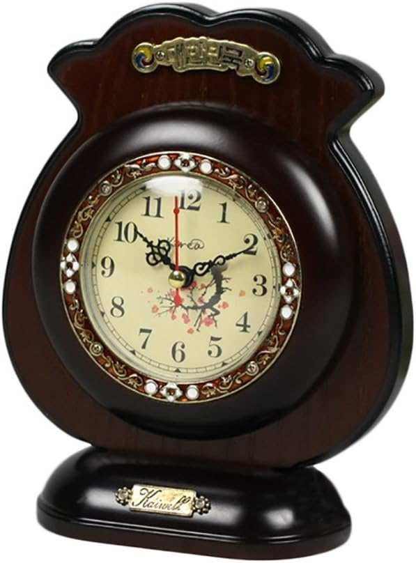Desk Clock and Shelf Clock Retro Mantel/Mantle Rhythm Quartz Clock Wooden Living Room Desk Shelf Clocks Decoration