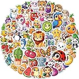 JCFIRE 200PCS Stickers for Kids, Waterproof Cute Mixed Animal Food Vinyl Scrapbook Stickers for Water Bottle, Book, Laptop, Goodie Bags Stuffers Kids Party Favors, Classroom Supplies Must Haves