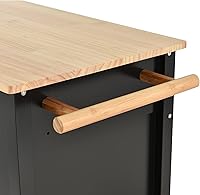 Vista 68 de LUMISOL Carrito de isla de cocina con ruedas de bloqueo con 2 cajones y 4 gabinetes, isla de cocina rodante con estantes ajustables, mesa de madera
