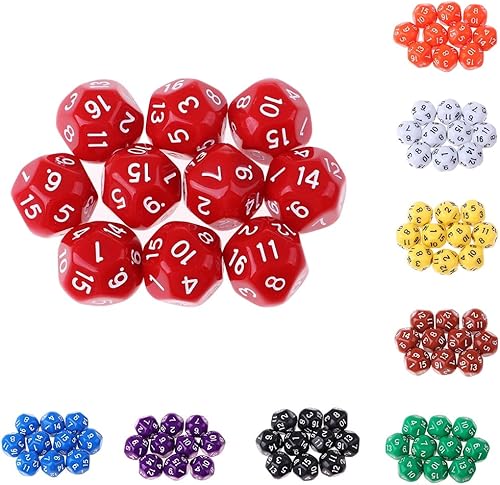 Miniatura 2 de 10 piezas de 16 caras D16 de acrílico Dados de mesa Juego de mesa Accesorios Juguetes para educación o suministros escolares (color  morado)