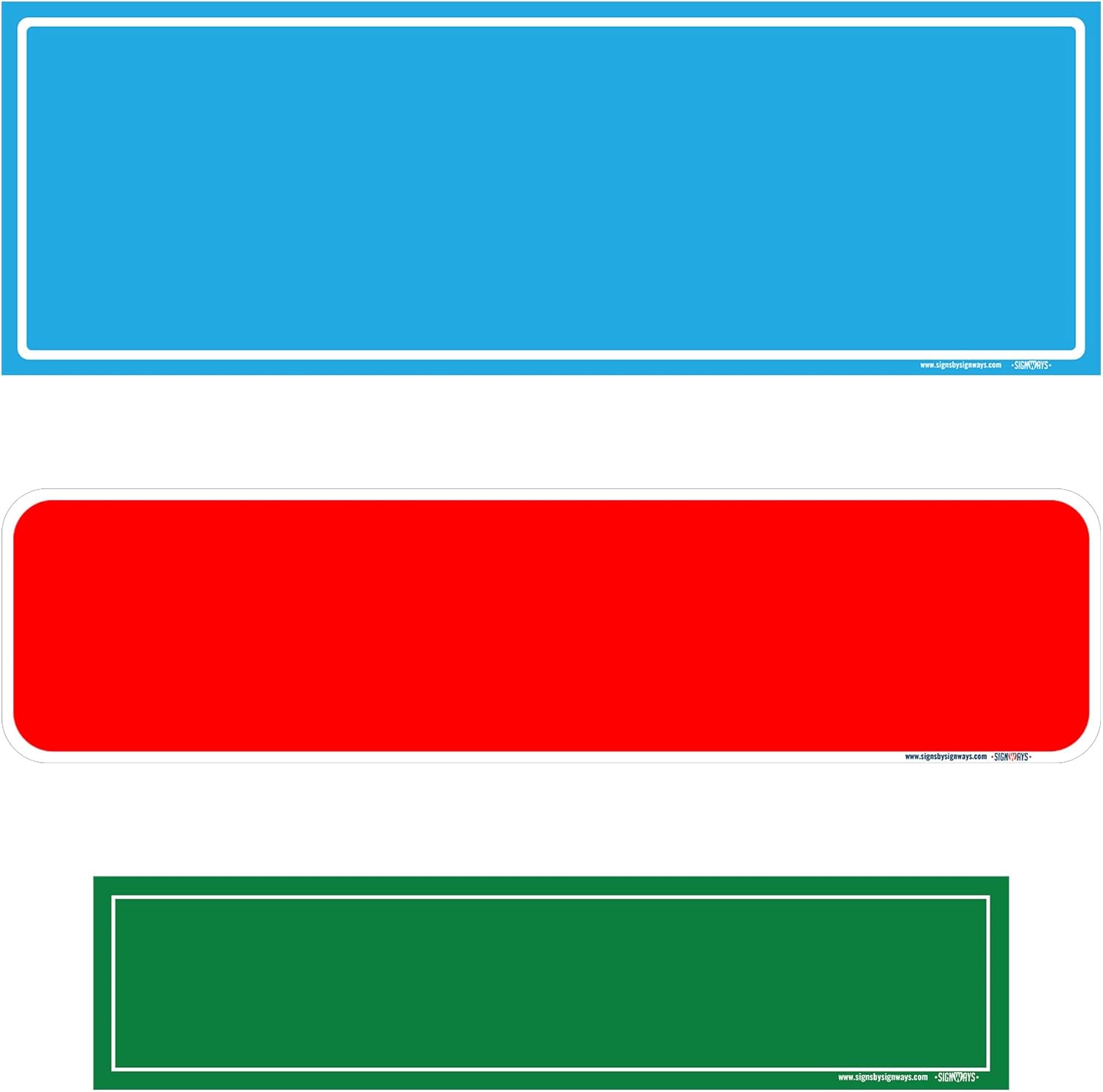 Signways, Customizable Aluminum Street Sign, 3 Sizes, Solid Colors (24"x08")