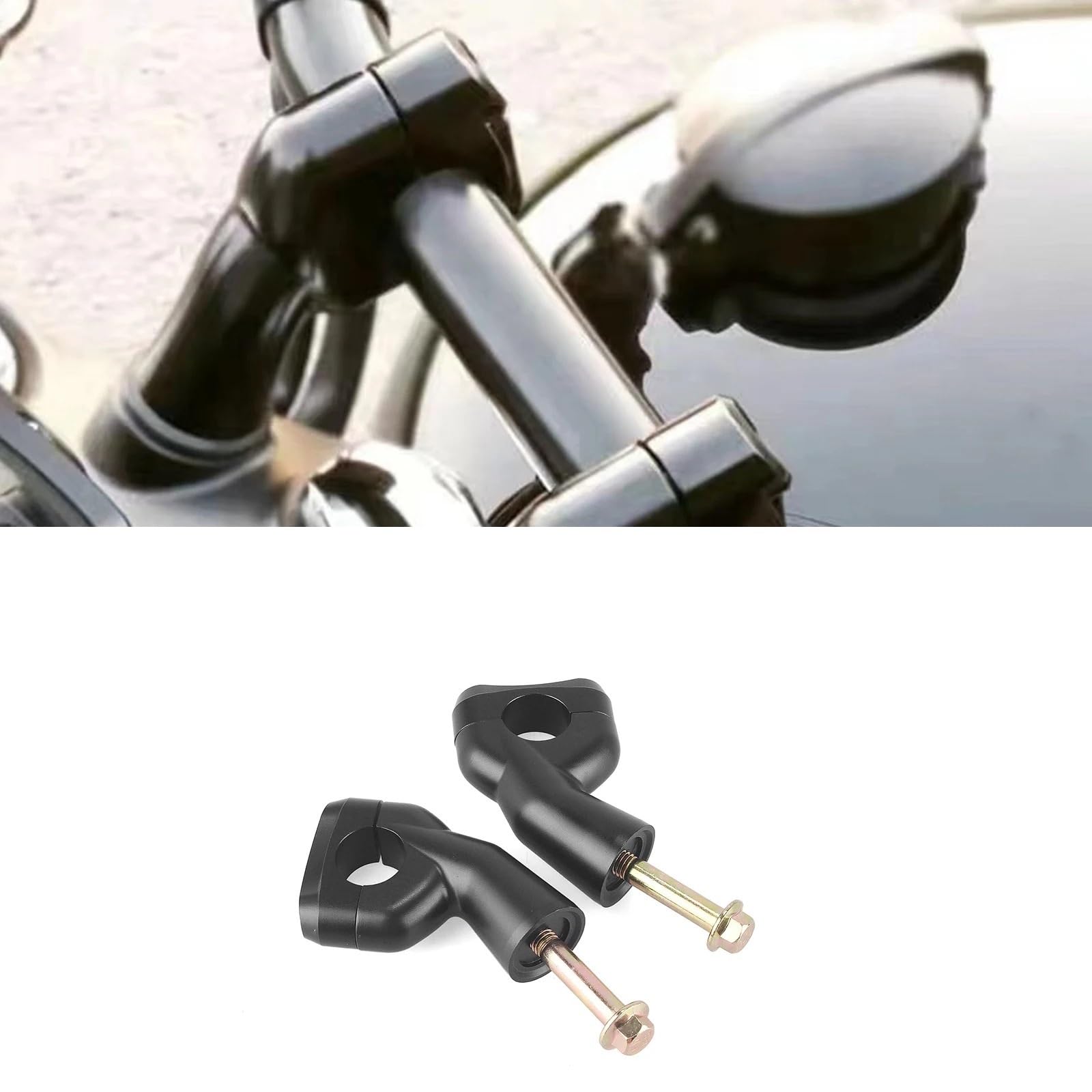 Verstellbarer Vorbau Motorrad Lenkererhöhung Klemmen Adapter Für Triumph Bonneville Bobber Schwarz T100 T120 Scrambler 1200 XC Street Twin(AA)