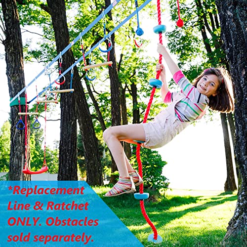 Lily's Things Replacement 80 Foot Slack Line And Ratchet For Double Slackline Course - Ninja Slackline Kit Replacement Line - Slackline For Kids And Adults #TOP1
