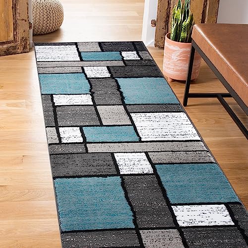 Rugshop Contemporary Modern Boxes for Home Office,Living Room,Bedroom,Kitchen Non Shedding Runner Rug 2' x 7'2