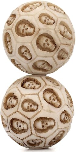 Miniatura 7 de 2 unids/set cráneo resina balonmano fitness bola masaje bola resina mano vuelta salud ejercicio alivio estrés bolas baoding