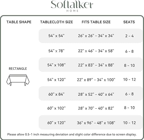 Miniatura 7 de Softalker Mantel rectangular a cuadros, impermeable, resistente a las manchas, lavable, de poliéster, a cuadros, para comedor, campamento, picnic,