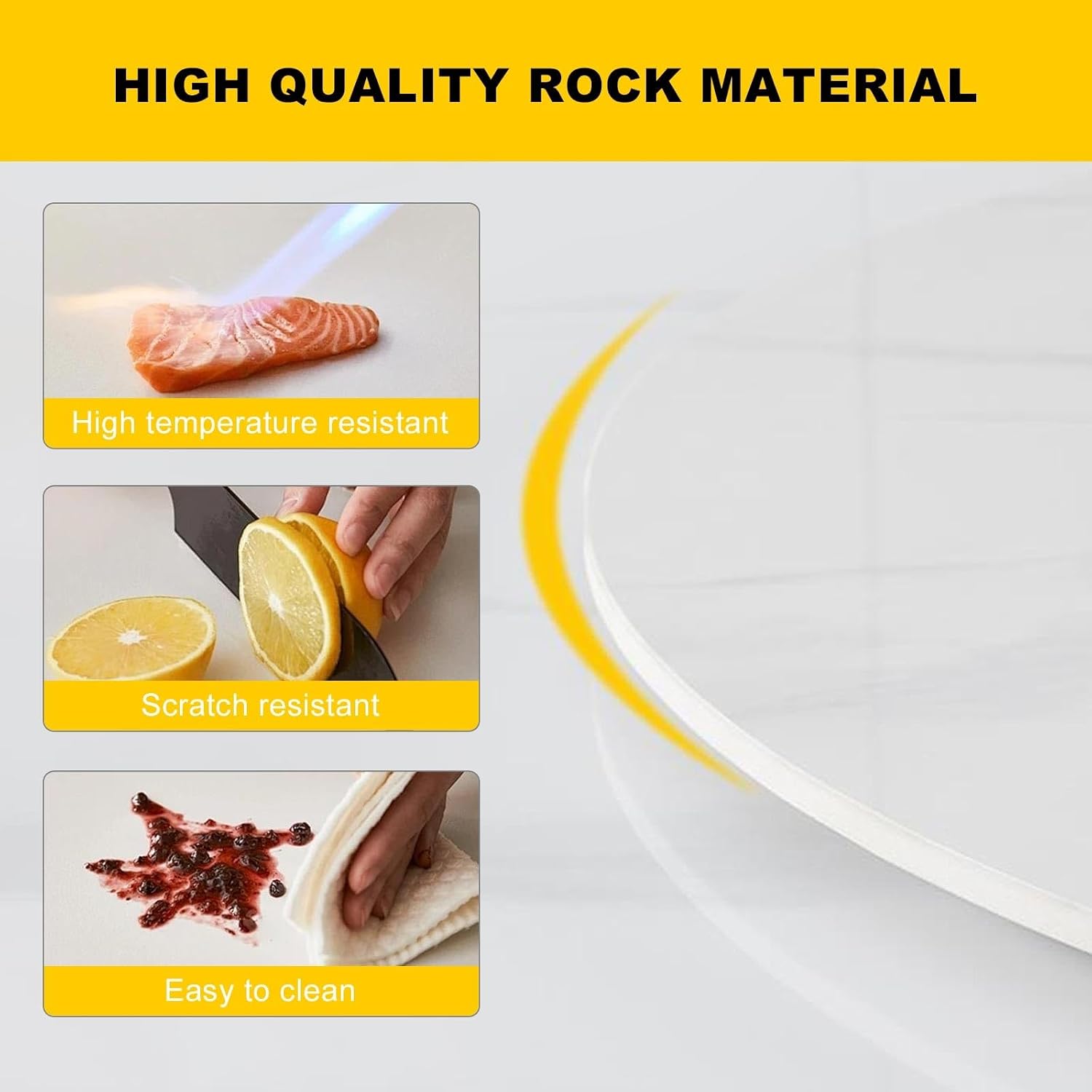 Countertop Lazy Susan, Rotating Serving Tray for Table, Rock Material, 360° Rotation, Lazy Susan Rotating Food Turntable for Home, Restaurant, Hotel