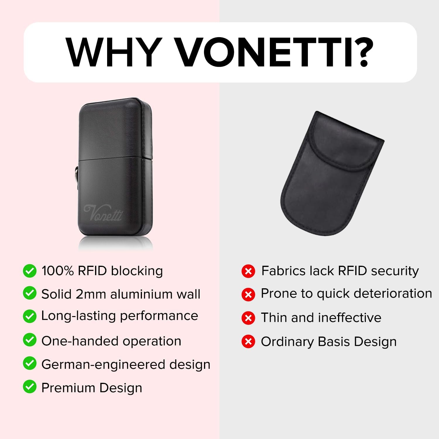 VONETTI Elegante Faraday Box for Car Keys- Anti-Theft Car Key Signal Blocking Pouch, RFID Keyless Entry Key Fob Protector & Blocker Blocking Cages- Car Accessories Gift for Men and Women - Image 6