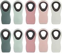 Hedameili Magnetic Chip Clips Bag Clips - 10 Pack Multi-Color Silicone Seals for Food Bags, Kitchen Fridge Organization (5 Colors)