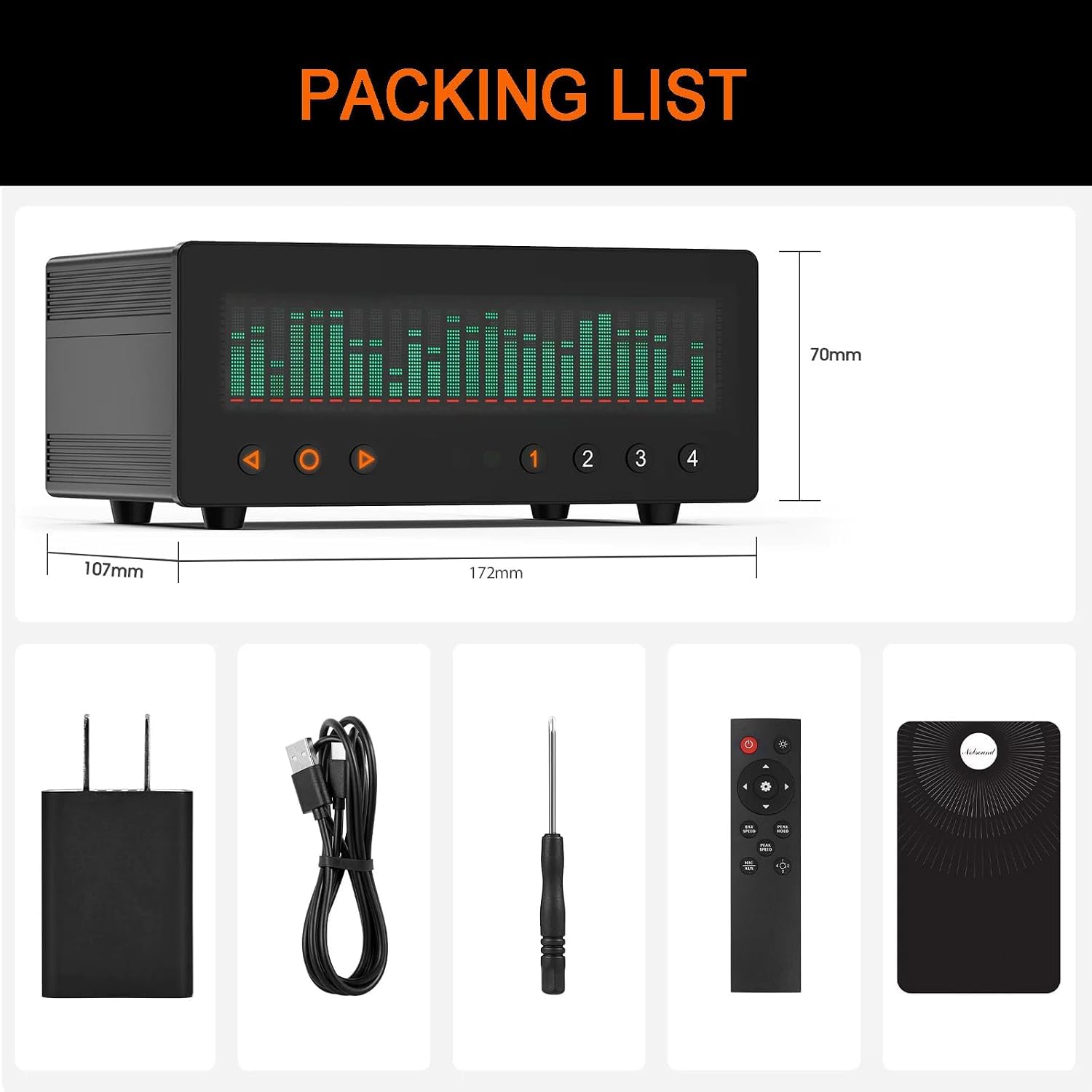 Conmutador De Audio De 4 Canales, Visualizador De Música Con Paso De Señal Hi-fi, Pantalla De Espectro Vfd De 25 Bandas, Entrada/salida Rca L/r, Ajustes De Ganancia, Para Cine En Casa/estudio/dj