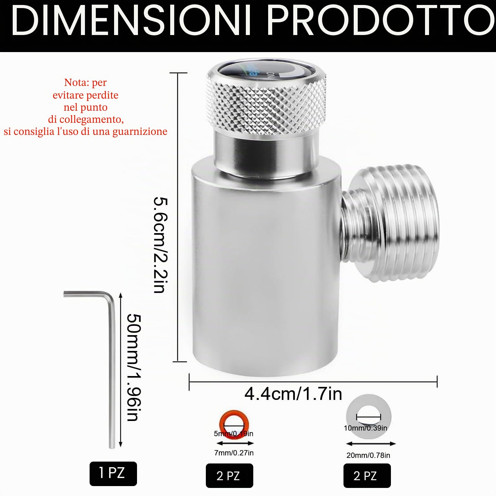 Adattatore per bombola di CO2, Ricarica Cilindro CO2 Adattatore da W21.8-14 a TR21-4, Ricarica di CO2, Convertitore di Soda, per Bombole per Acquario, Adattatore di Ricarica per Soda (Argento)