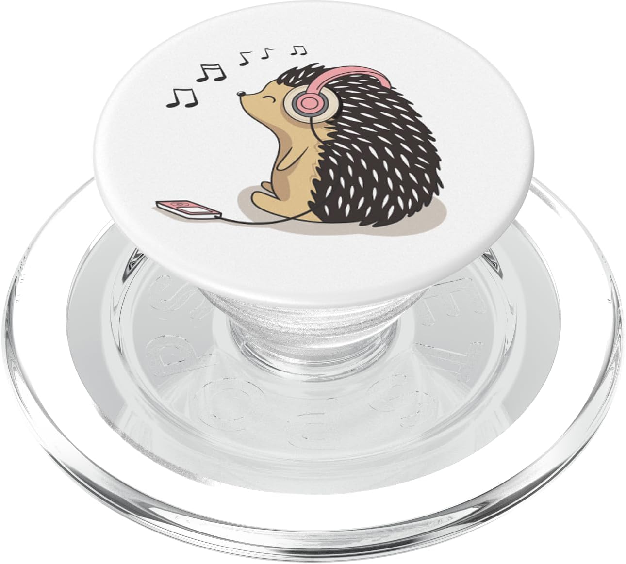 Cute Hedgehog in Headphones Listens to your Favorite Music PopSockets PopWallet for MagSafe