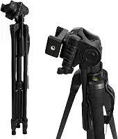 Tripe Universal 1,80M preto para Câmeras Fotográficas com suporte para celular