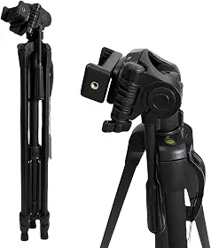 Tripe Universal 1,80M preto para Câmeras Fotográficas com suporte para celular