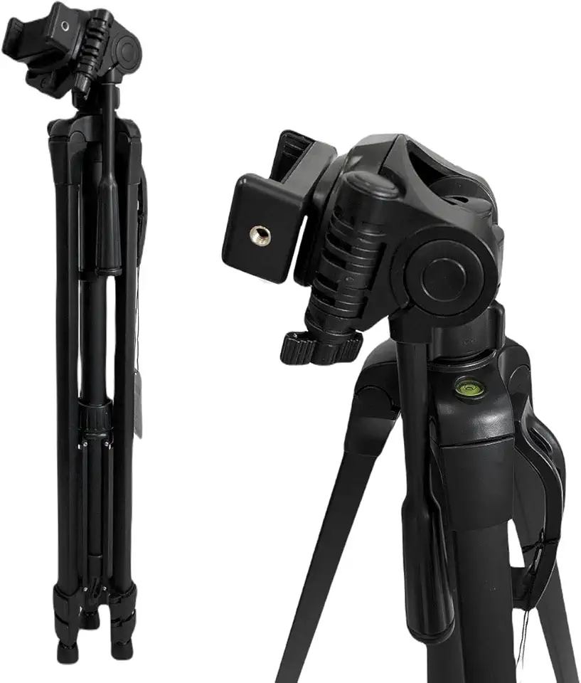 Tripe Universal 1,80M preto para Câmeras Fotográficas com suporte para celular