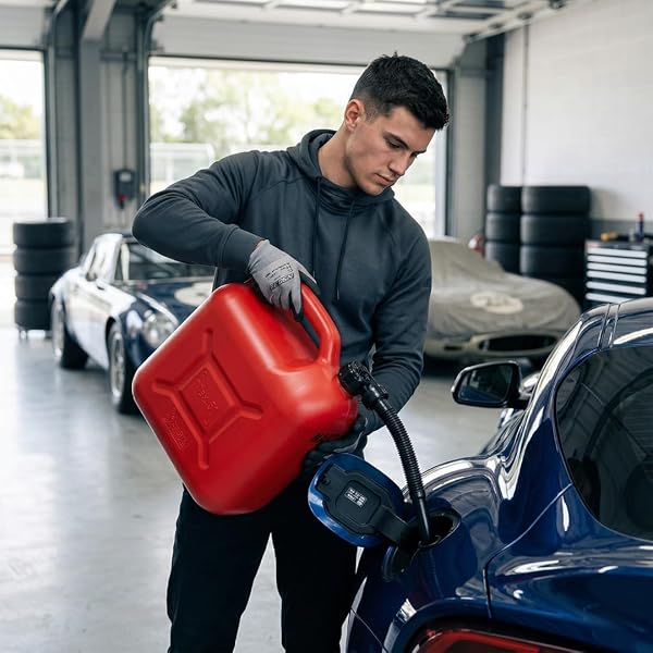 NA92 Tanica Carburante in Plastica Omologata UN 5/10/20 Litri - Certificata Strada e Mare - Per Benzina e Diesel, Sicura e Resistente ai Raggi UV - Beccuccio Flessibile Incluso (20 litri) - 5