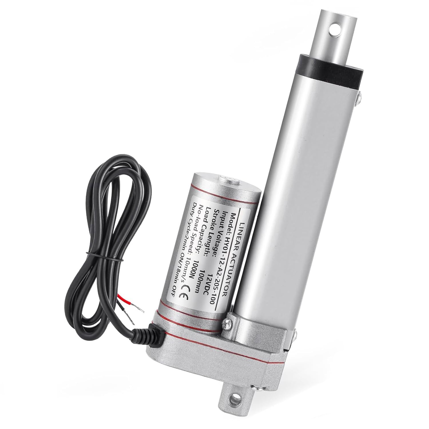 Actionneur à Mouvement Linéaire 100mm 1000N, Verin Électrique Cylindre 12v, Moteur de Poussée pour Médical, Voiture, Ascenseur Etc