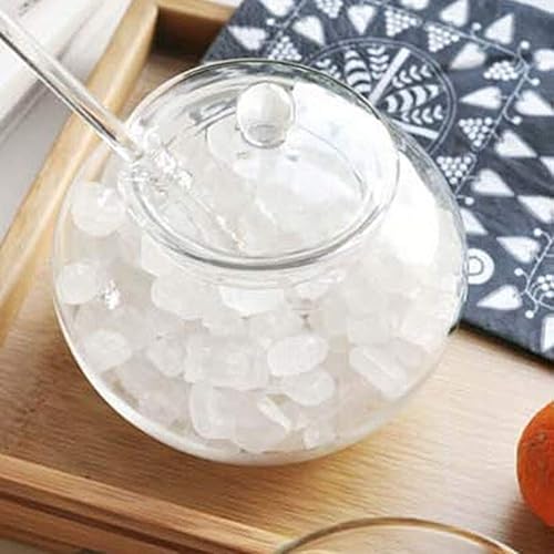 Miniatura 5 de Hemoton Dispensador de azúcar de vidrio, contenedor de azúcar con tapa y cuchara, tarros transparentes para especias para cocina (13.2 fl oz)