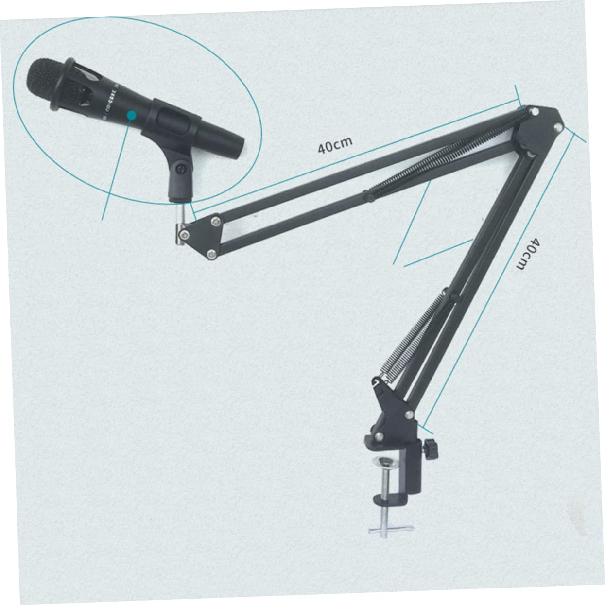 Yardwe Microphone Support Mic Suspension Boom Scissor Desktop Microphone Stand Bracket Mic Stand Holder Psa1 Adjustable Suspension Mounting Microphone Mount Desk Mic Black