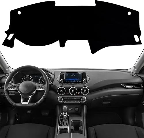 Miniatura 7 de Funda para salpicadero interior compatible con Nissan Sentra S SV SR Sedan 2020 2021 2022 2023 protector de rayos UV (borde rojo)