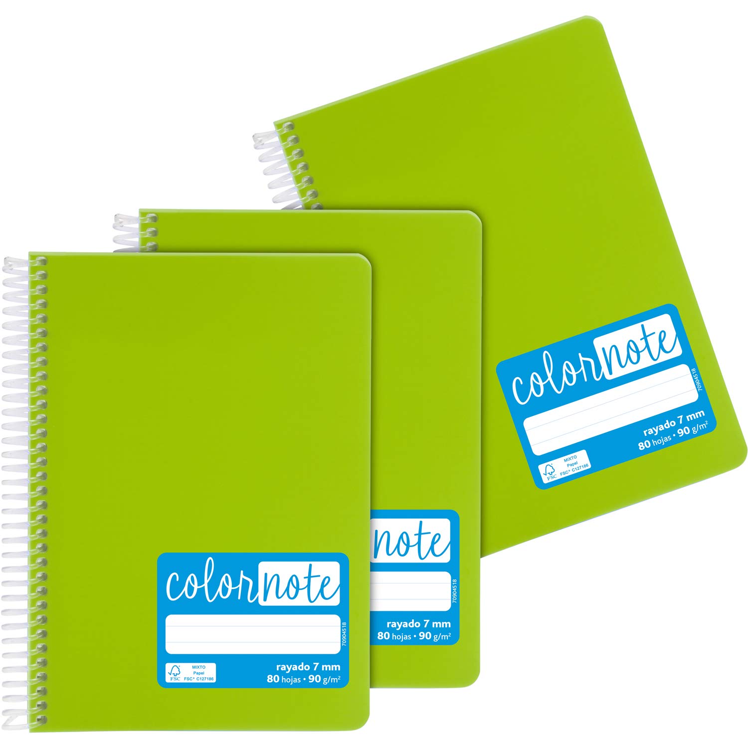 Grafoplás 98533221 Notizbücher, A5, liniert, Polypropylen, hellgrün, FSC-zertifiziert, Serie Color Note