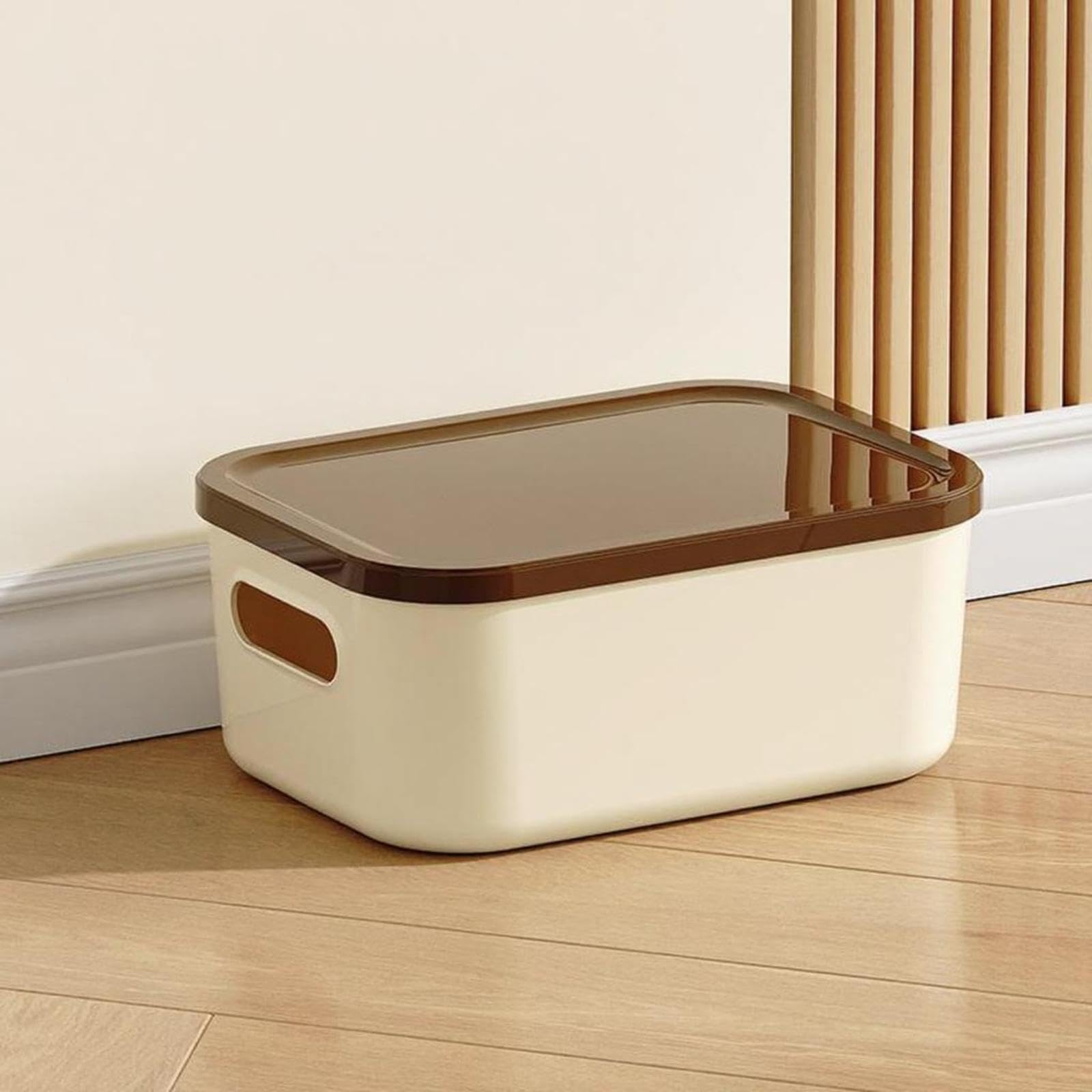 ZOOMELLA Rectangular Storage Box Organizer with Lid, Desktop Multi