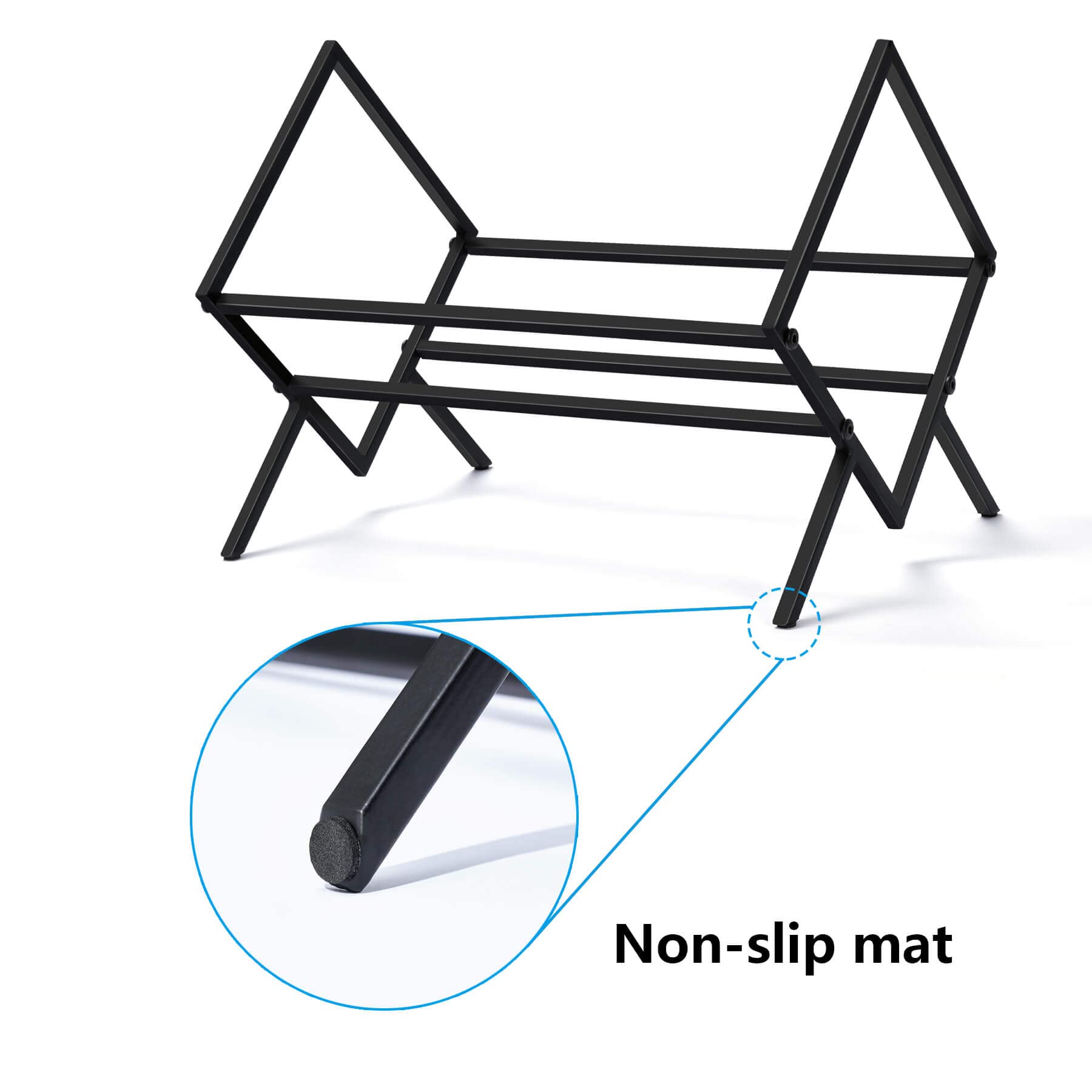 EGMEHOAD Vinyl Record Storage Black Metal,Vinyl Record Holder Stand Up to70-100 LP Albums,Handmade Lp Albums Storage Rack