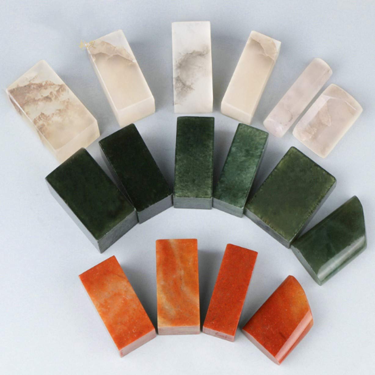 ZHONGJIUYUAN 16 piezas DIY sello talla sello Kunlun piedra congelada práctica sello material talla