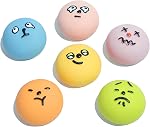 Squeaky Dog Toys, [6 Pack] Interactive Latex Rubber Squeak Ball Toy, Soft Fetch Play Balls for Puppy Small Dogs