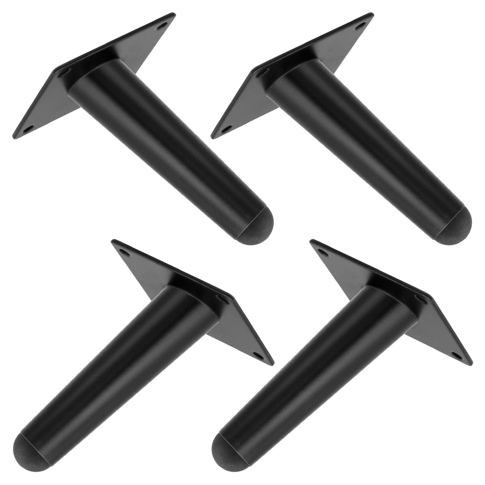 HUTLON 4 Inch Furniture Legs, Metal Sofa Legs Black, Mid-Century Modern Oblique Table Legs Heavy Duty Couch Cabinet Dresser Replacement Legs for Ottoman Cupboard Chair Furniture Feet, Set of 4