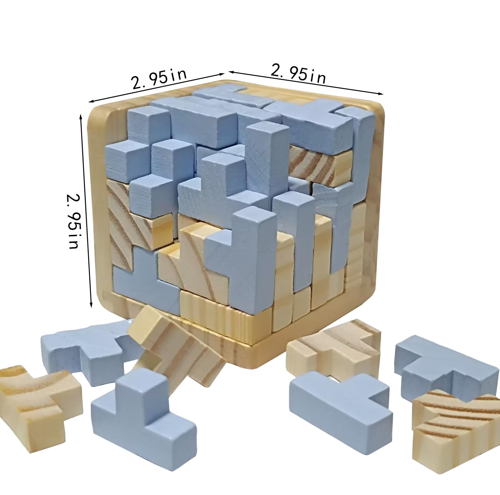 3D Brain Teaser Logic Game Educational Toy 3D Wooden Brain Teaser ...