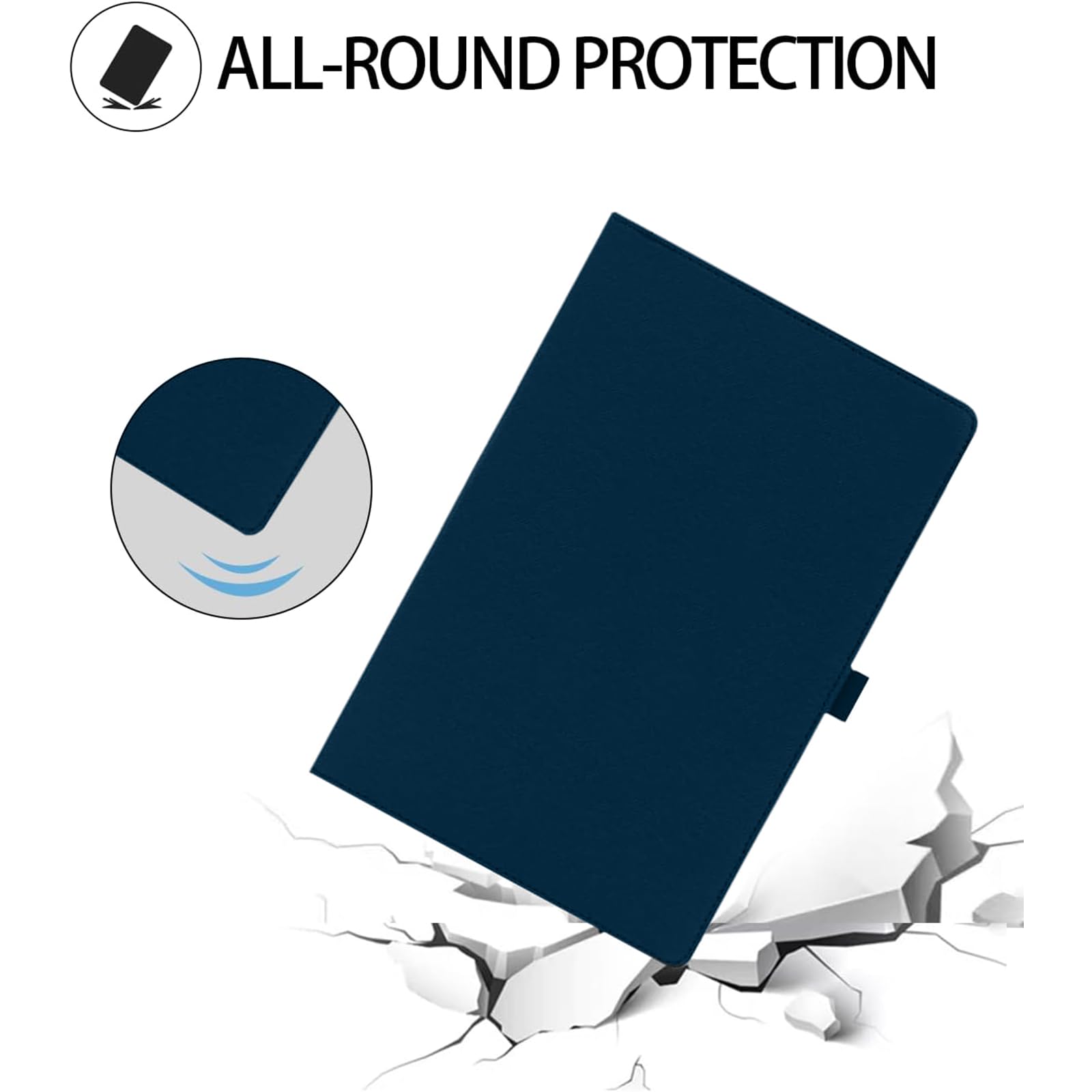 Custodia Per DOOGEE Tab G6 Max 13.4 Pollici – Cover In Pelle PU Con Cinturino Da Polso E Supporto Magnetico, Protezione Antigraffio – Blu Scuro
