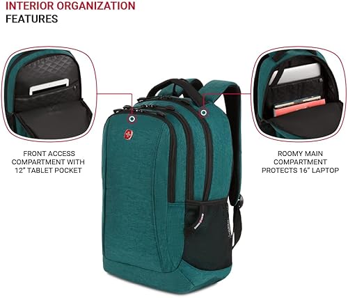 Miniatura 4 de SwissGear Mochila para portátil 5668, jaspeado verde, Mochila para portátil 5668