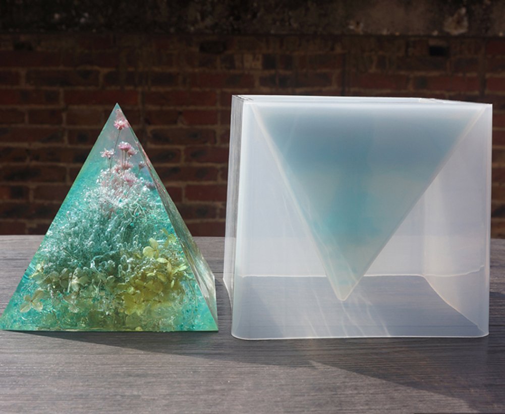 Moule Silicone Pyramide 15 Cm Pour Résine, DIY - Pour Bougeoirs, Pots, Porte-stylos - Résistant à La Chaleur, Facile à Démouler
