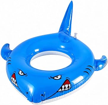 Pool Floats Kids Shark Floaties Inflatable Pool Swim Lounger Raft Summer Swimming Ring Pool Toys for Adults Kids 40.9"*32.3"*17.7"