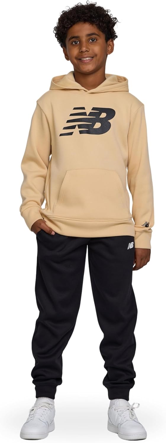 New Balance Boys & Toddlers Athletic 2 Piece  Soft Cotton Blended Fleece Hoodie & Joggers Active Sweatsuit Set (2T-12)