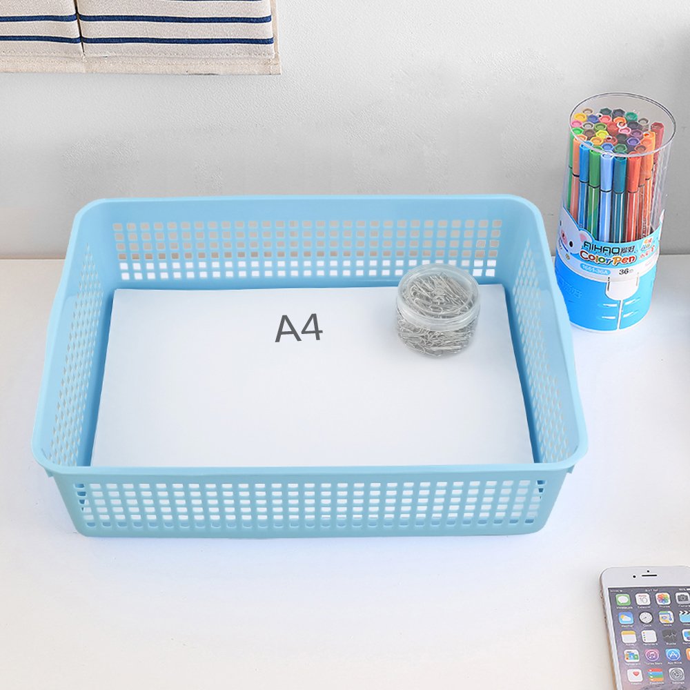 Colorati cestino In plastica Set Di 3, A4 Cestino Rettangolari Plastica