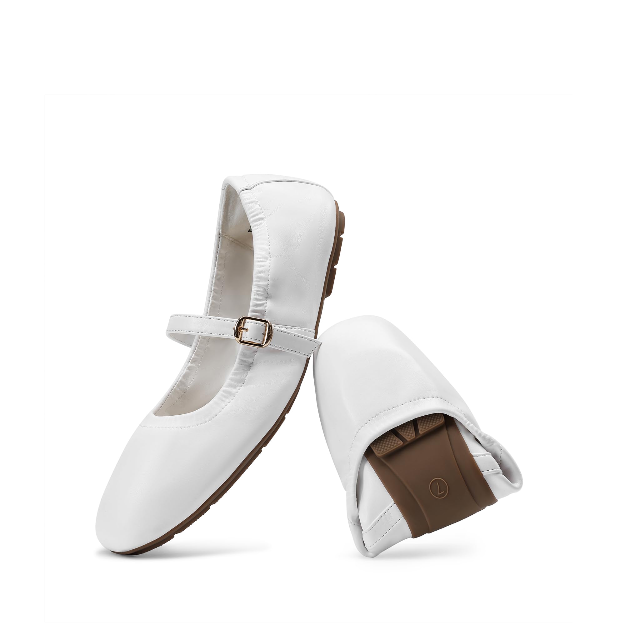 DREAM PAIRS Women's Ballet Flats Foldable Square Toe Mary Jane Flats Comfortable Slip On Dress Shoes Business Casual Work ...