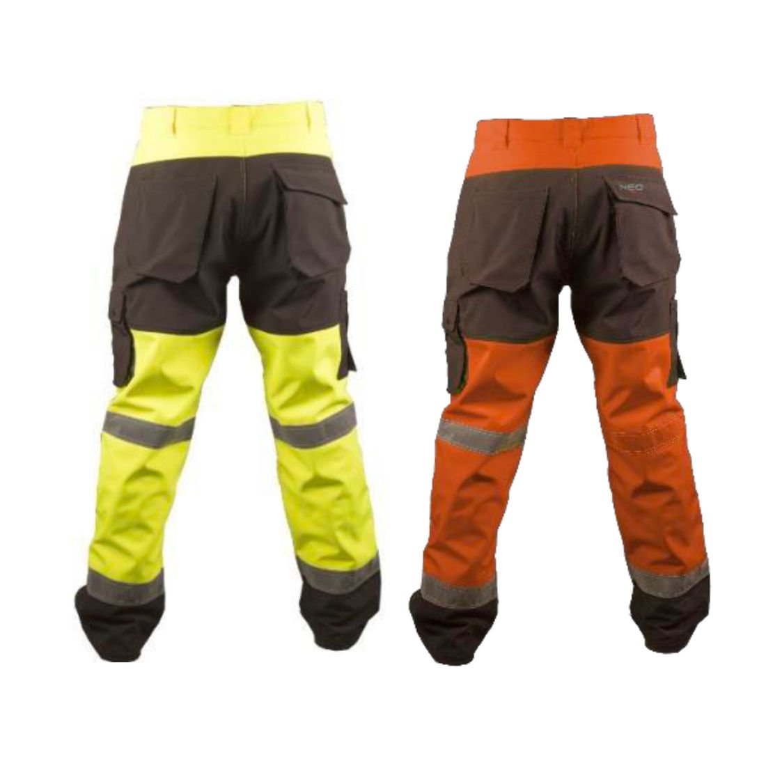 Pantalon de sécurité en softshell avec bandes réfléchissantes Orange fluo Jaune fluo Taille M